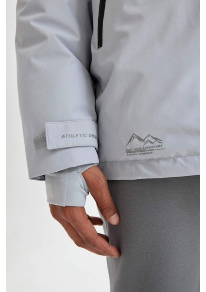 Fit Termometreli Mont Parka Su Geçirmez Rüzgar Geçirmez Slim Fit Dar Kesim Kapüşonlu Fermuarlı C6056AX24WN