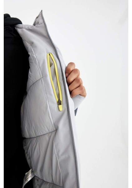 Fit Termometreli Mont Parka Su Geçirmez Rüzgar Geçirmez Slim Fit Dar Kesim Kapüşonlu Fermuarlı C6056AX24WN