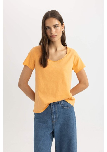Regular Fit Yuvarlak Yaka Basic Düz Kısa Kollu Tişört K1508AZ24SM