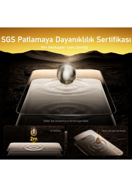 The Future Iphone 16 Pro Kılıfı Siyah, Tam Kaplayan Kırılmaz Temperli Camlı Koruma