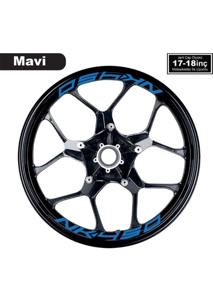 Mavi Cfmoto 450NK Yazılı 8 Li Jant Içi Yazı Sticker
