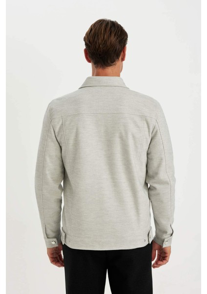 Slim Fit Dar Kesim Polo Yaka Astarlı Fermuarlı Cepli Mevsimlik Mont Y4458AZ24AU