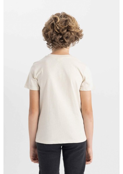 Erkek Çocuk Bisiklet Yaka Baskılı Kısa Kollu Tişört C6888A824HS