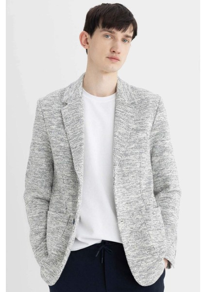 Modern Fit Yarım Astar Düğmeli Cepli Blazer Ceket C6000AX24SP