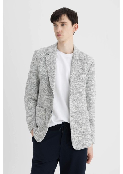 Modern Fit Yarım Astar Düğmeli Cepli Blazer Ceket C6000AX24SP