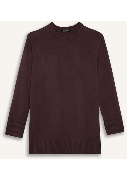 Regular Fit Bisiklet Yaka Basic Düz Triko Kazak Tunik C4474AX24AU