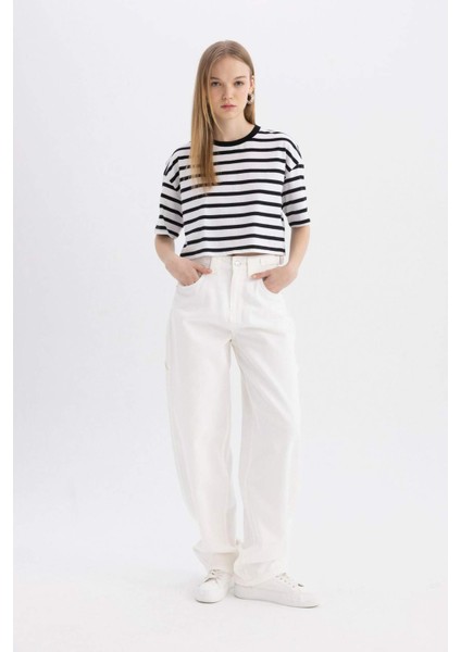 Coool Fitted Çizgili Kısa Kollu Tişört A9046AX24SM