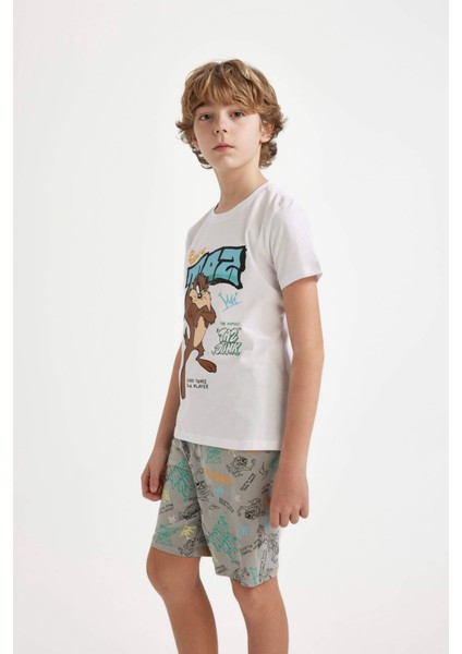 Erkek Çocuk Looney Tunes Kısa Kollu Şortlu Pijama Takımı A2374A824SM