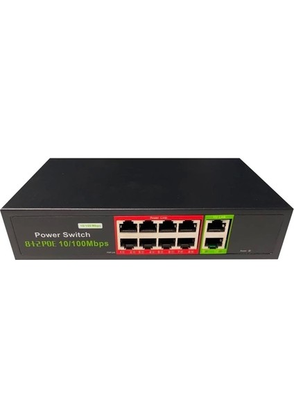 Uranıum POE-8002-96W 8 Port 10/100 + 2 Port 10/100 RJ45 Uplınk Watch-Dog Poe Swıtch (Realtek Chıpset