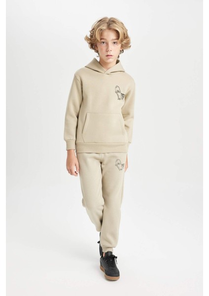 Erkek Çocuk Yazı Baskılı Cepli Kapüşonlu Okul Sweatshirt C7560A824AU