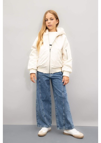 Kız Çocuk Çift Taraflı Kapüşonlu Mont C5339A824WN