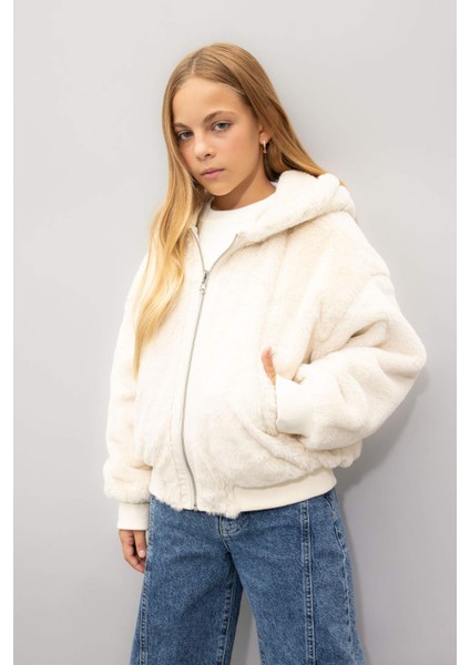 Kız Çocuk Çift Taraflı Kapüşonlu Mont C5339A824WN