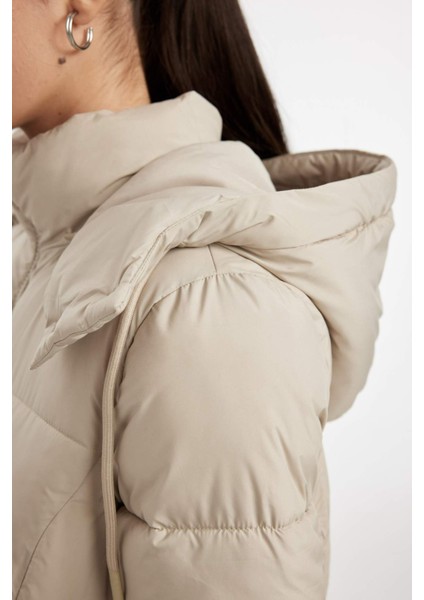 Puffer Şişme Uzun Mont Parka Su Geçirmez Regular Kalıp Çıkarılabilir Kapüşonlu A1315AX24WN