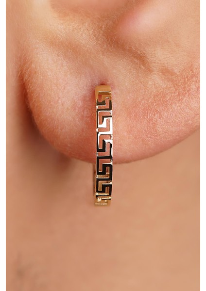 14 Ayar Altın Greek Halka Küpe Erkek fiyatları