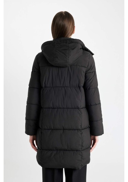 Puffer Şişme Uzun Mont Parka Su Geçirmez Regular Kalıp Çıkarılabilir Kapüşonlu A1315AX24WN