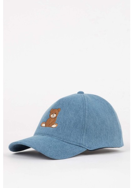 Kız Çocuk Nakışlı Jean Cap Şapka C8129A824SM