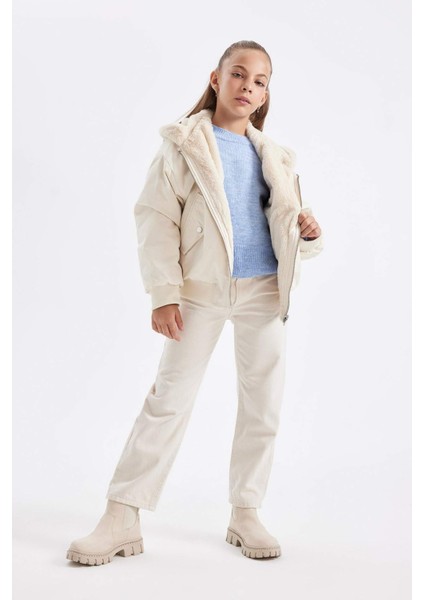 Kız Çocuk Çift Taraflı Kapüşonlu Mont C5339A824WN