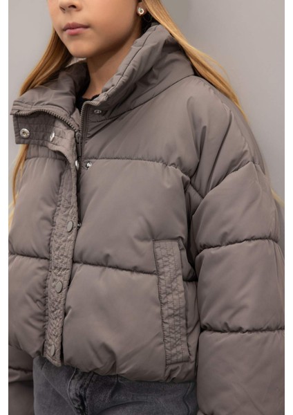 Kız Çocuk Su Geçirmez Fermuarlı Çıtçıtlı Cepli Mont C5387A824AU