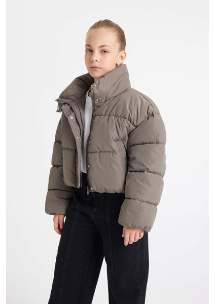 Kız Çocuk Su Geçirmez Fermuarlı Çıtçıtlı Cepli Mont C5387A824AU