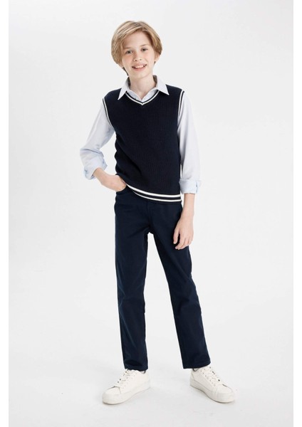 Erkek Çocuk Düz Paça Gabardin Okul Pantolonu U3254A624AU