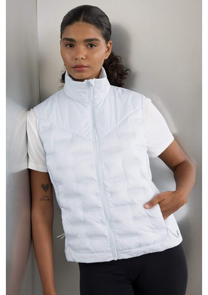 Fit Su İtici Kapitone Astarlı Fermuarlı Cepli Sporcu Yelek C5749AX24AU