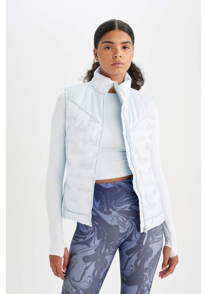 Fit Su İtici Kapitone Astarlı Fermuarlı Cepli Sporcu Yelek C5749AX24AU