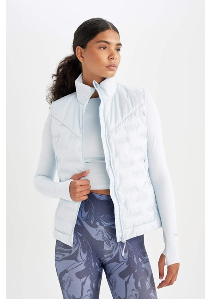 Fit Su İtici Kapitone Astarlı Fermuarlı Cepli Sporcu Yelek C5749AX24AU