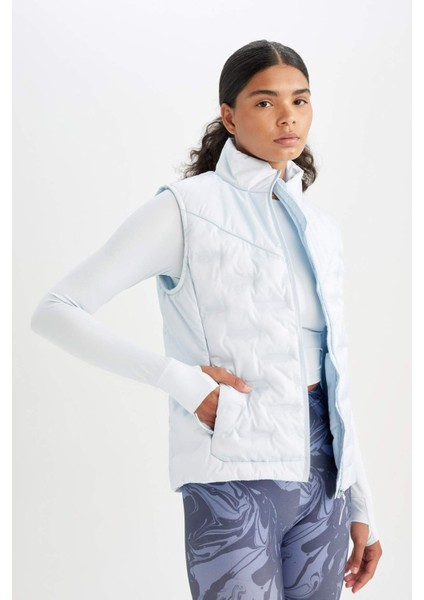 Fit Su İtici Kapitone Astarlı Fermuarlı Cepli Sporcu Yelek C5749AX24AU