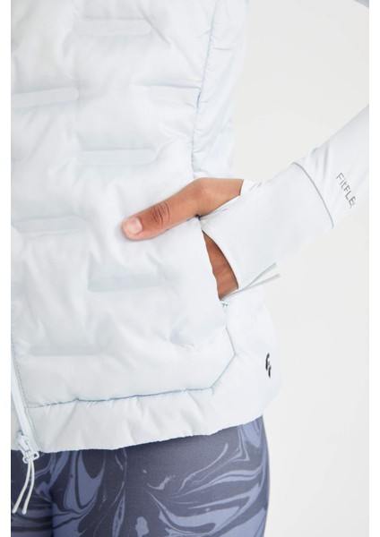 Fit Su İtici Kapitone Astarlı Fermuarlı Cepli Sporcu Yelek C5749AX24AU