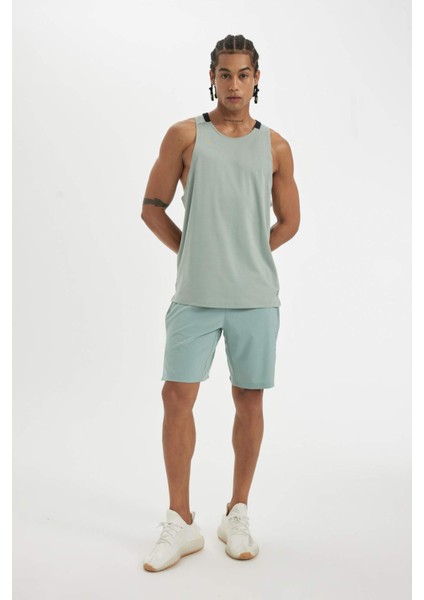 DeFactoFit Standart Fit Baskılı Bisiklet Yaka Ağır Kumaş Sporcu Atlet C1490AX24SM