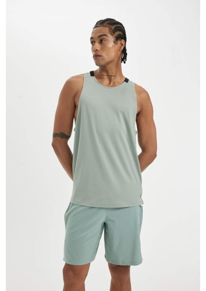 DeFactoFit Standart Fit Baskılı Bisiklet Yaka Ağır Kumaş Sporcu Atlet C1490AX24SM