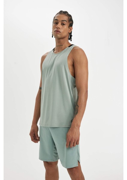 DeFactoFit Standart Fit Baskılı Bisiklet Yaka Ağır Kumaş Sporcu Atlet C1490AX24SM