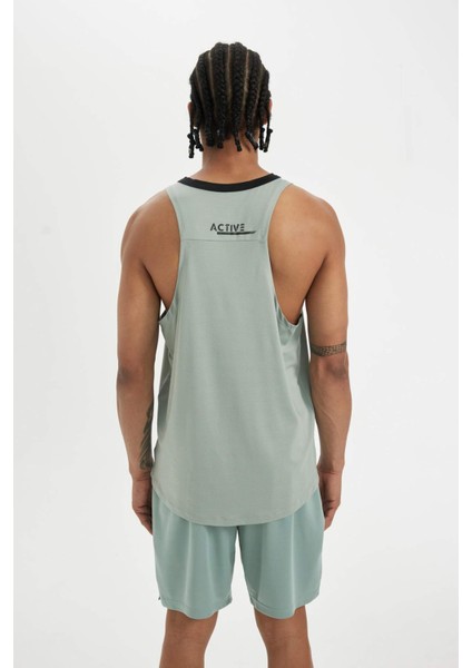 DeFactoFit Standart Fit Baskılı Bisiklet Yaka Ağır Kumaş Sporcu Atlet C1490AX24SM