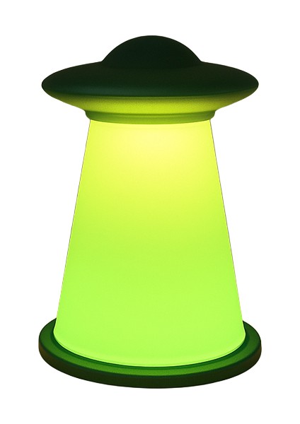 Yeşil Işıklı Modern Ufo Tasarımlı Masa Lambası
