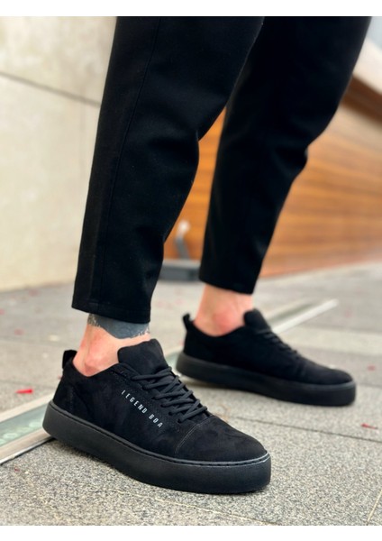 ET0104 Bağcıklı Siyah Süet Spor Klasik Erkek Ayakkabı