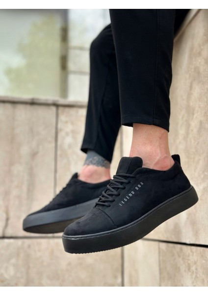 ET0104 Bağcıklı Siyah Süet Spor Klasik Erkek Ayakkabı modelleri