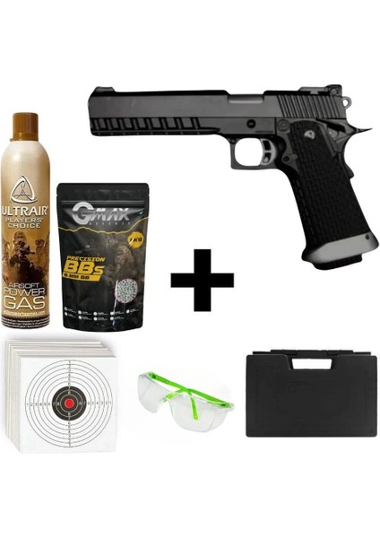 Kjw Hı-Capa Full Metal + Green Gas + 1 kg Bb + Taşıma Çantası + Atış Gözlüğü