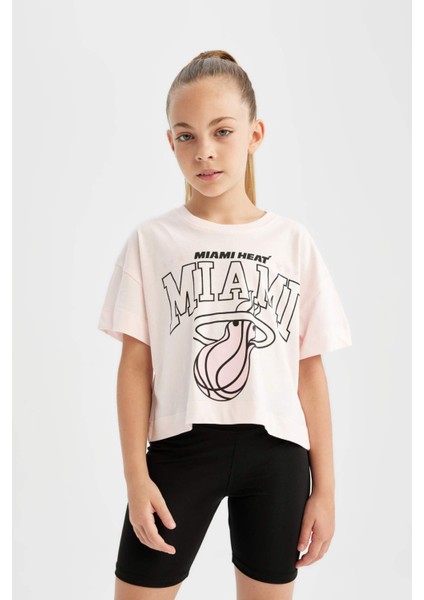 Kız Çocuk NBA Miami Heat Bisiklet Yaka Kısa Kollu Tişört C5772A824SM