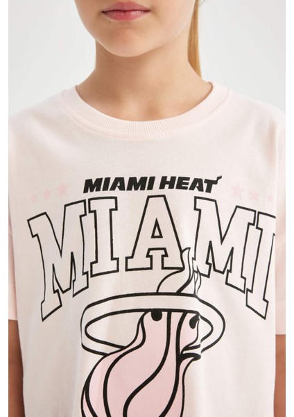 Kız Çocuk NBA Miami Heat Bisiklet Yaka Kısa Kollu Tişört C5772A824SM