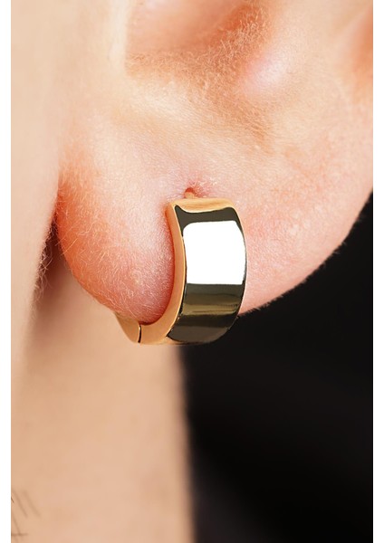 14 Ayar Altın Geniş Halka Küpe Erkek modelleri