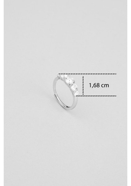 Elegant Mozanit 18 Ayar Beyaz Altın Kaplama Ayarlanabilir Gümüş Beştaş Yüzük modelleri