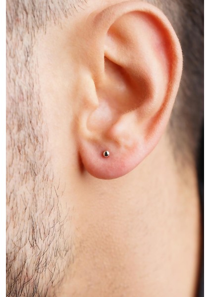 14 Ayar Altın Mini Yuvarlak Top Küpe Erkek fırsatları