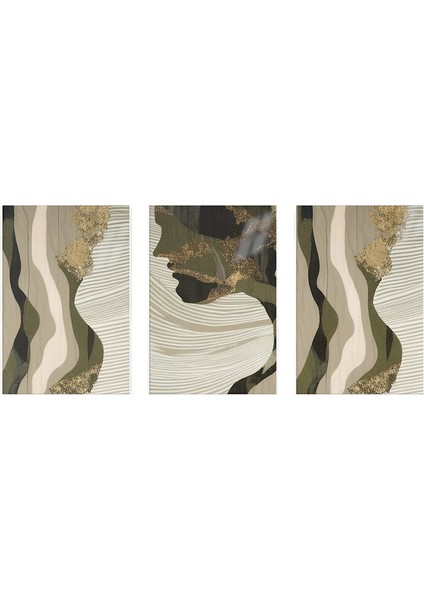 :temperli Cam Üçlü Set Tablo, Tablo, Üçlü Tablo, Uv Baskı, Cam Tablo, 3’lü Set, CUT016