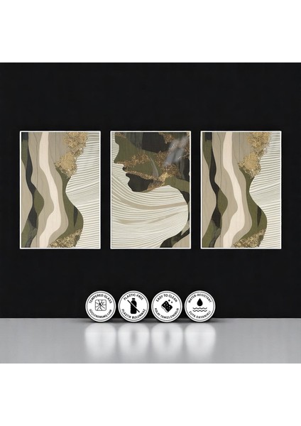 :temperli Cam Üçlü Set Tablo, Tablo, Üçlü Tablo, Uv Baskı, Cam Tablo, 3’lü Set, CUT016