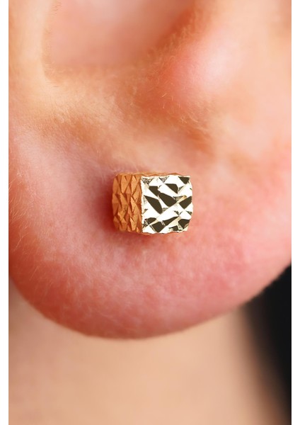 14 Ayar Altın Kalem Işlemeli Küp Küpe Erkek fiyatları