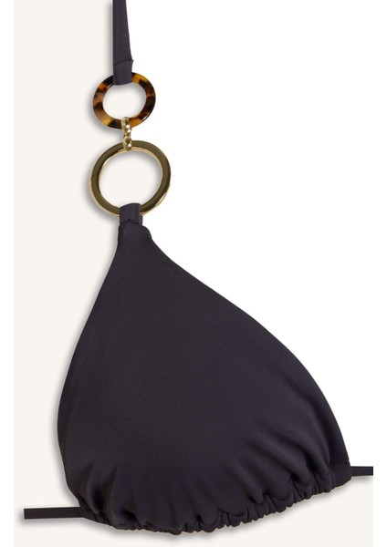 Ayje x DeFacto Boyundan Bağlamalı Tokalı Üçgen Bikini Üstü C3244AX24HS