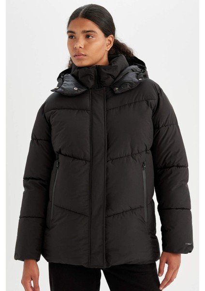 Fit Su İtici Mont Kapüşonlu Polar Astarlı Fermuarlı Su Geçirmez A1553AX24WN