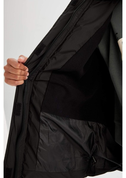 Fit Su İtici Mont Kapüşonlu Polar Astarlı Fermuarlı Su Geçirmez A1553AX24WN