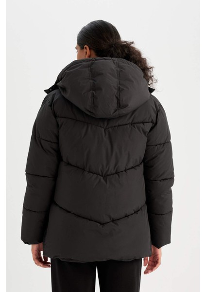 Fit Su İtici Mont Kapüşonlu Polar Astarlı Fermuarlı Su Geçirmez A1553AX24WN