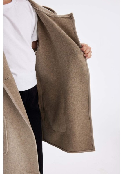 Kız Çocuk Kapüşonlu Kaşe Parka C8554A824AU